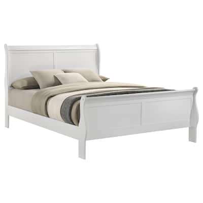 Louis Philippe Sleigh Panel Bed White