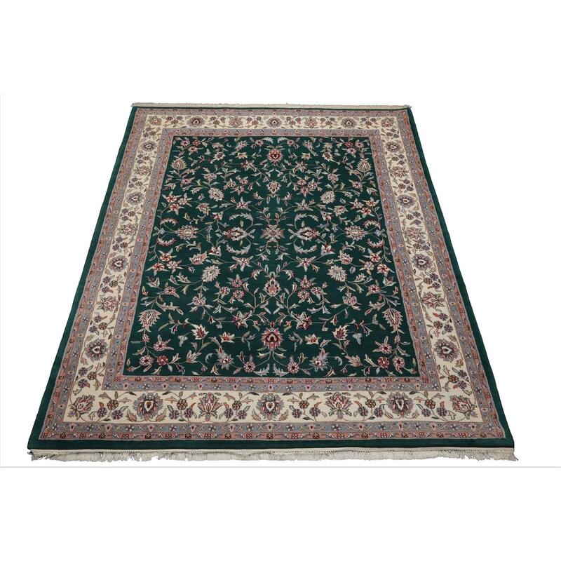 8x10 Hand Knotted Wool Emerald Jahan Old Plush Pile Pande Cameron Rug - 8' x 10'