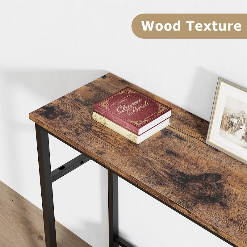 Narrow and Thin Sofa Table with Adjustable Shelves