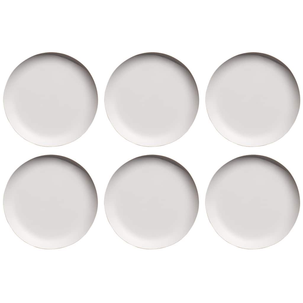 Abode Homewares by TarHong natureone Craft Coupe Salad Plate, 8.5", Soft White, Matte Finish, Set of 6
