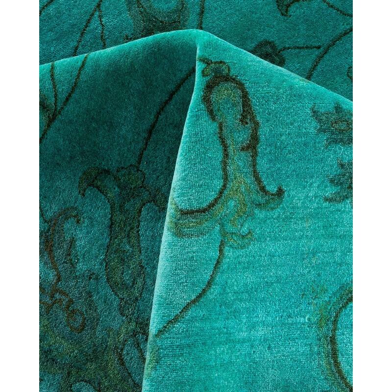 Contemporary Overdyed Wool Hand Knotted Area Rug - 6' 9" x 9' 10"