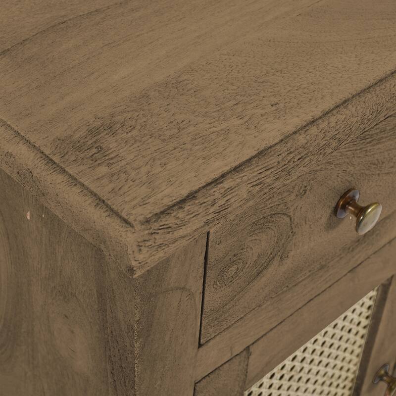 Sandblasted Brown 1 Drawer 28 in. W Nightstand with Sturdy Hardware and Ample Storage