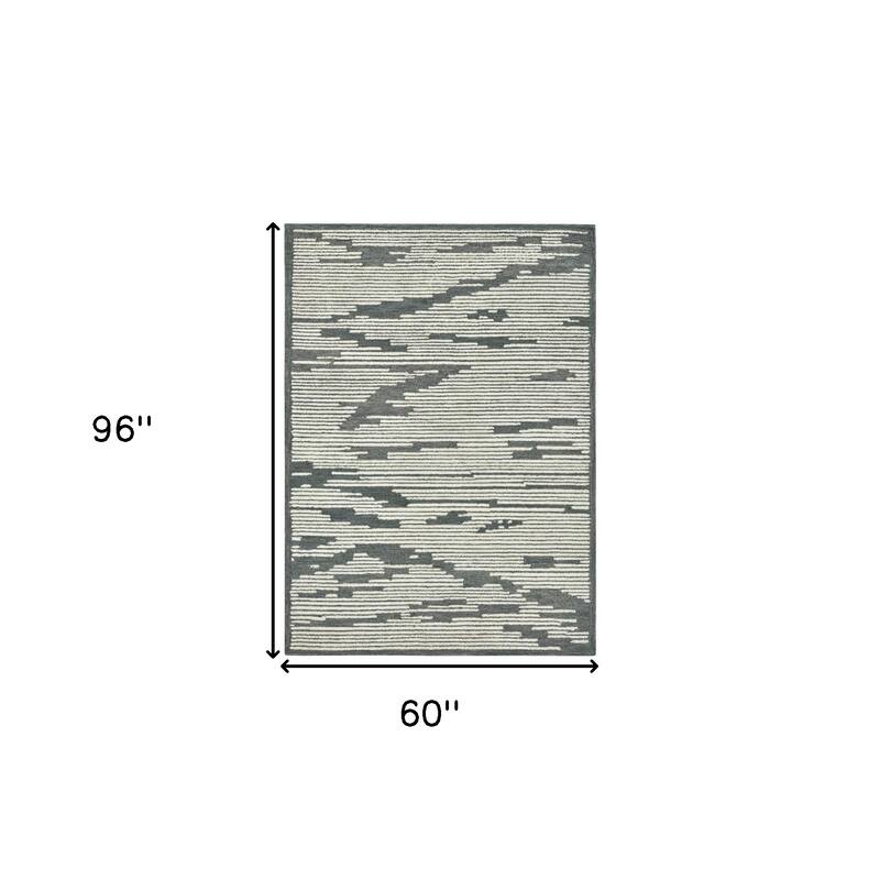HomeRoots Abstract Lodge Rectangle Area Rug