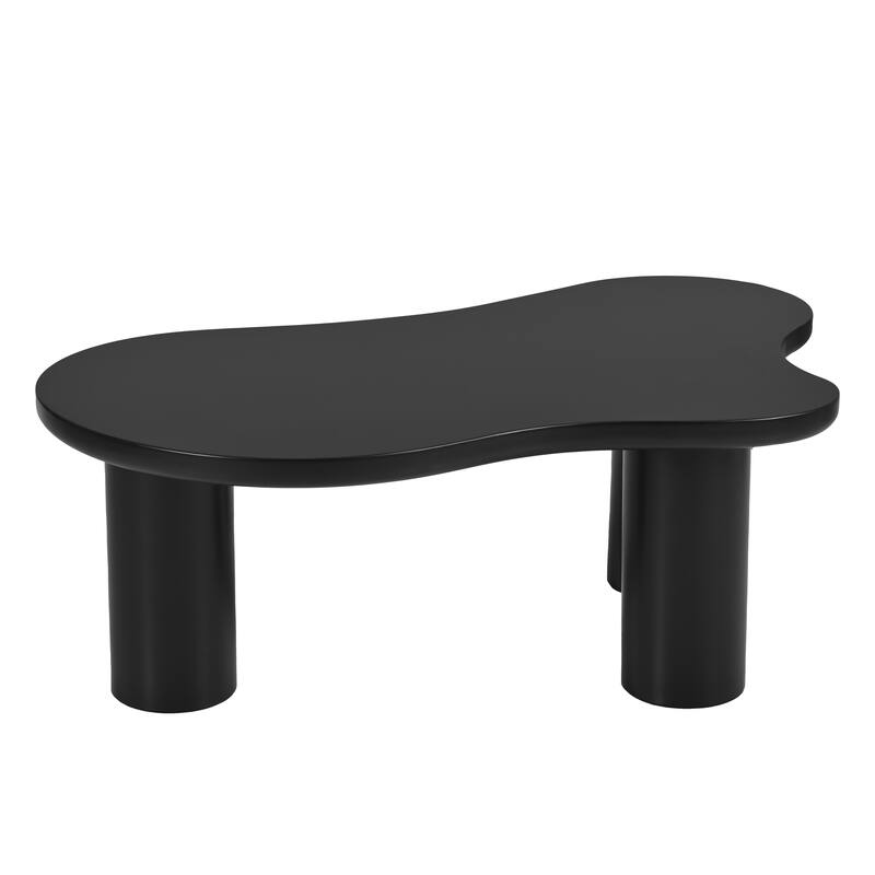 Roomfitters Cloud Coffee Table with Thick Tabletop, Modern Irregular Center Table with Round Edge for Living Room