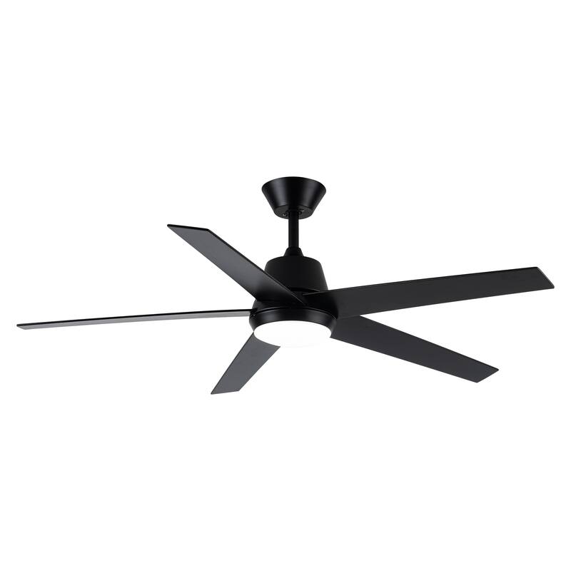 52-inch Modern Black Plywood Integrated LED Ceiling Fan with Light and Remote