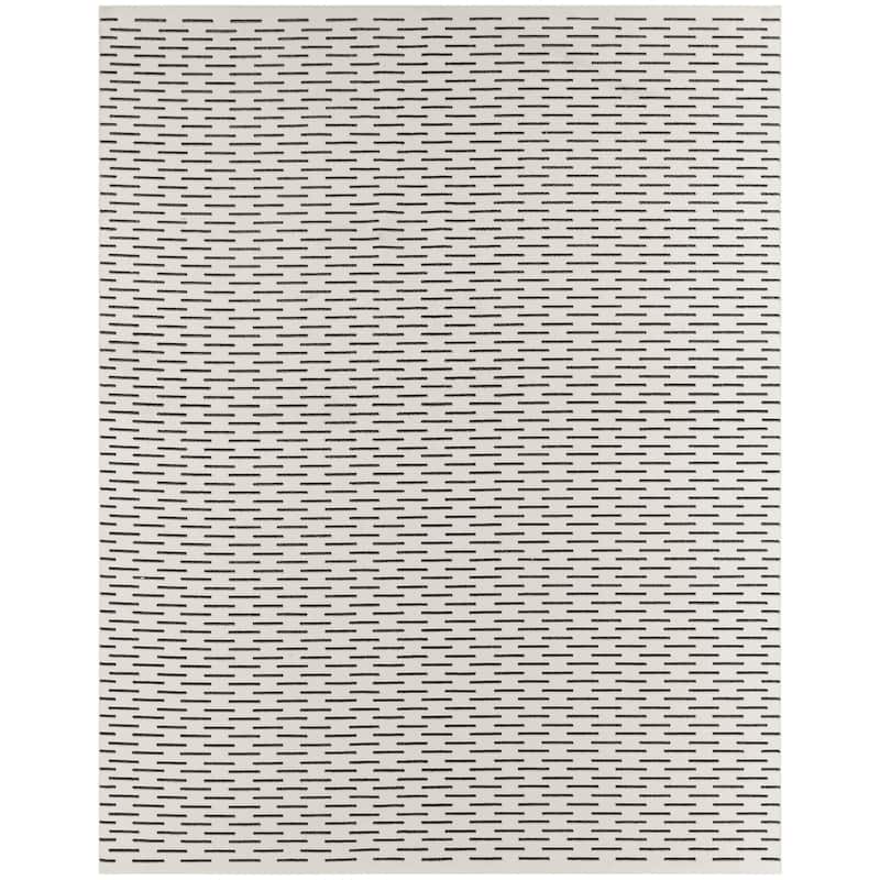 Nourison Nordic Indoor only Cream / Ivory Abstract Area Rug - 8' x 10' - Ivory/Black - Rectangle