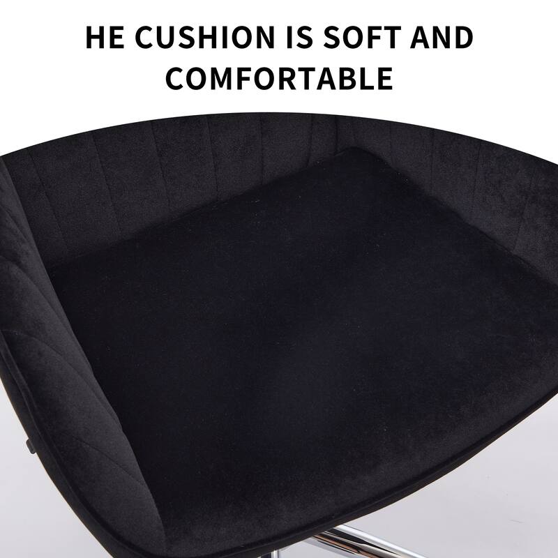 Adjustable Velvet Office Chair Ergonomic Swivel Chair with Backrest