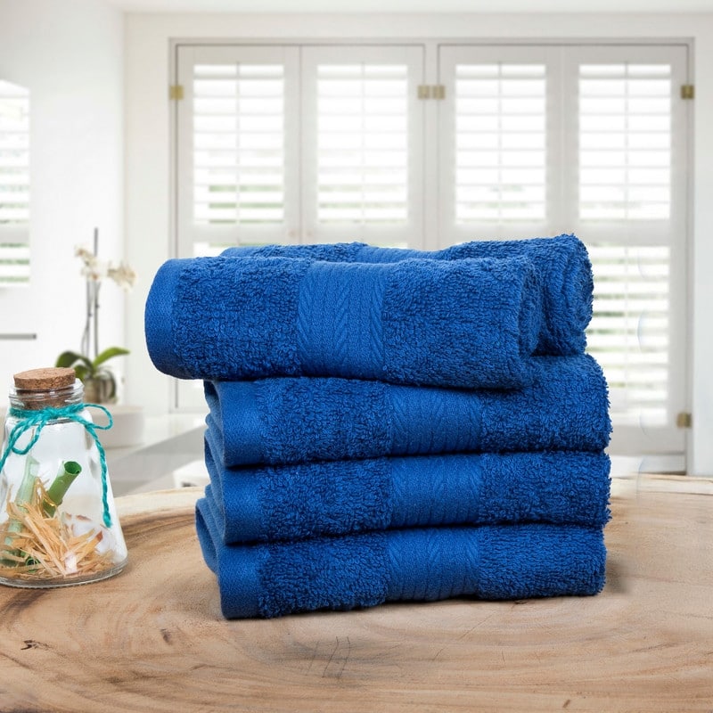 Pure Cotton 600 GSM Absorbent Washcloths 12x12 Inch by Ample Decor - 5 Pcs