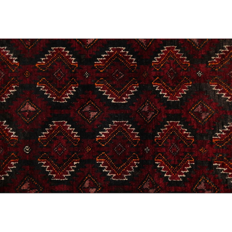 Geometric Balouch Persian Area Rug Wool Hand-knotted Foyer Carpet - 3'3" x 5'6"