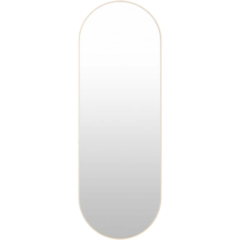Livabliss Aranya Modern Aluminum Oval Pill-Shaped Accent Mirror