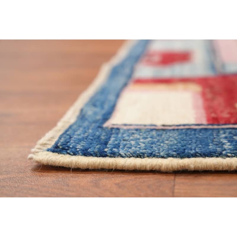 Hand Knotted Oriental 100% Wool Carpet Transitional Floral Navy Blue & Blues Oushak Area Rug - 8' 0'' X 7' 10''