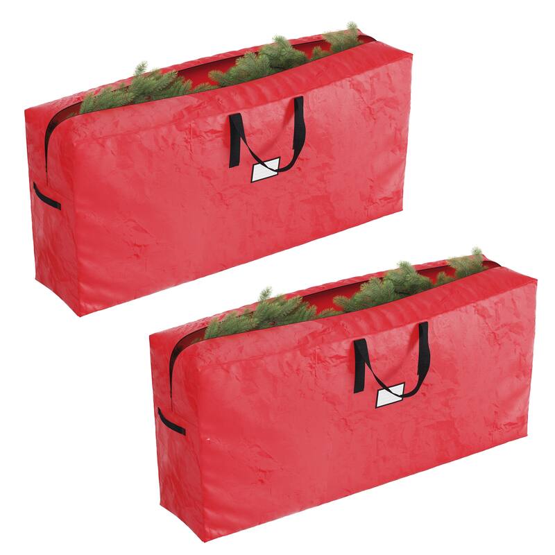 Elf Stor Red Christmas Tree Storage Bags Set Of 2 For 9 Ft Trees Durable - Set of 2, 9ft Tree - Red - Set of 2, 9ft Tree