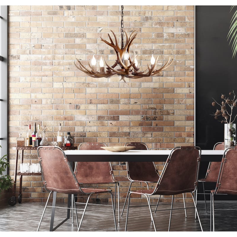Apollo Adjustable Resin Antler 5-Light LED Chandelier, by JONATHAN Y - 30"