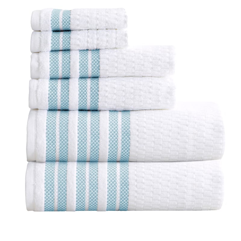Luxurious Cotton Textured & Detailed Stripes Towel Set