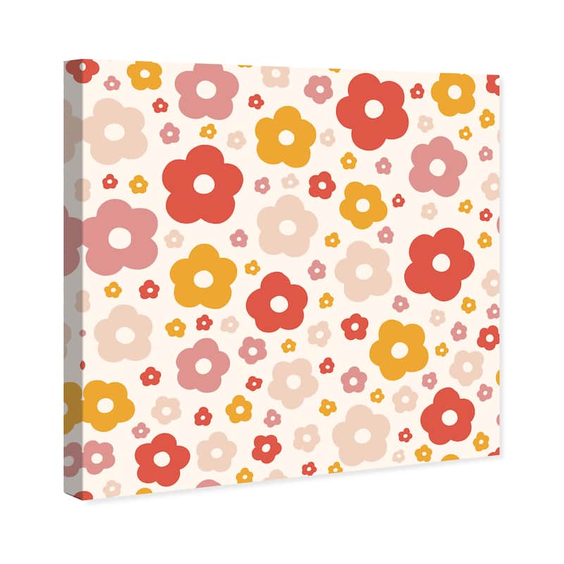 Wynwood Studio Canvas Floral and Botanical Little Flowers Square Orange Modern & Contemporary Wall Art Canvas Print