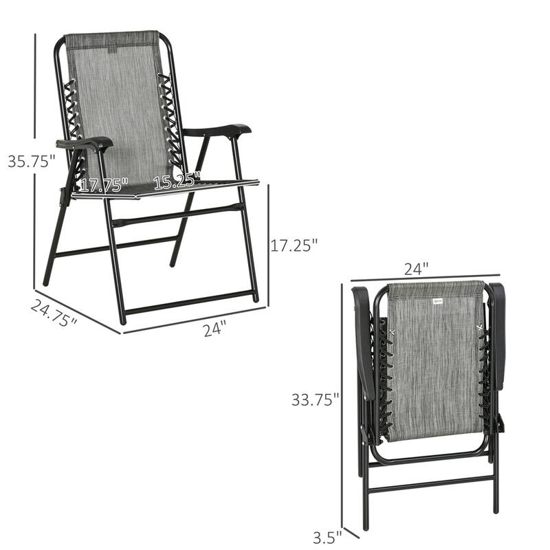 Mesh Fabric Outdoor Folding Chair with Armrest, Foldable and Steel