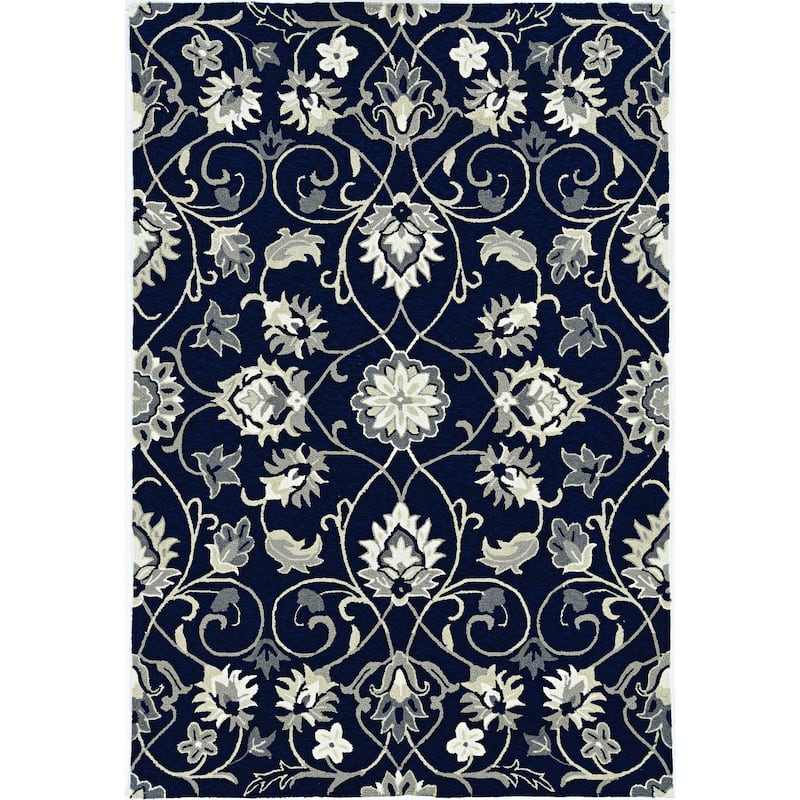 Alvan Graceful Floral Weather Resistant Classic Elegance Hand-Woven Outdoor Rug