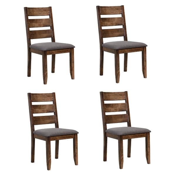 Ponti Grey and Knotty Nutmeg Ladder Back Dining Chairs (Set of 4) Bed
