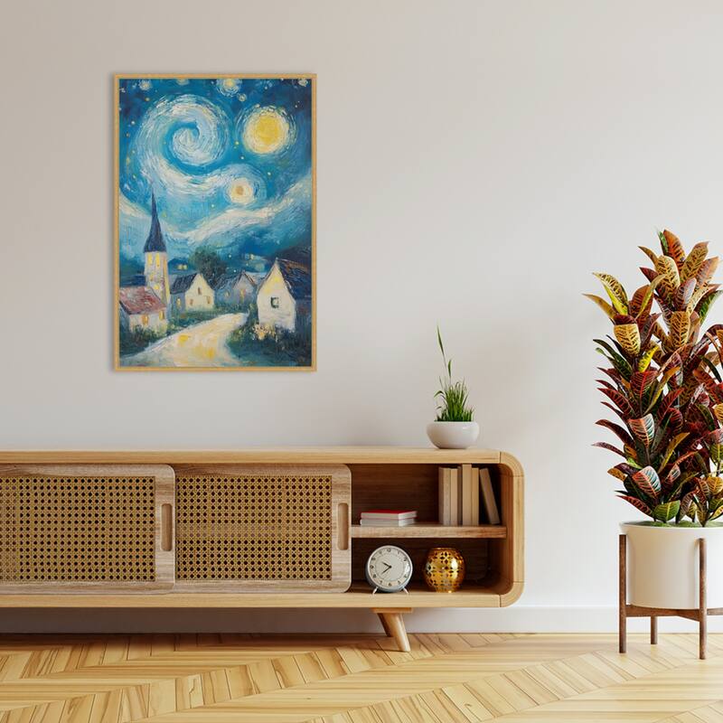 Swirling Night Sky by Tradelink inhouse artist Framed Canvas Wall Art Print