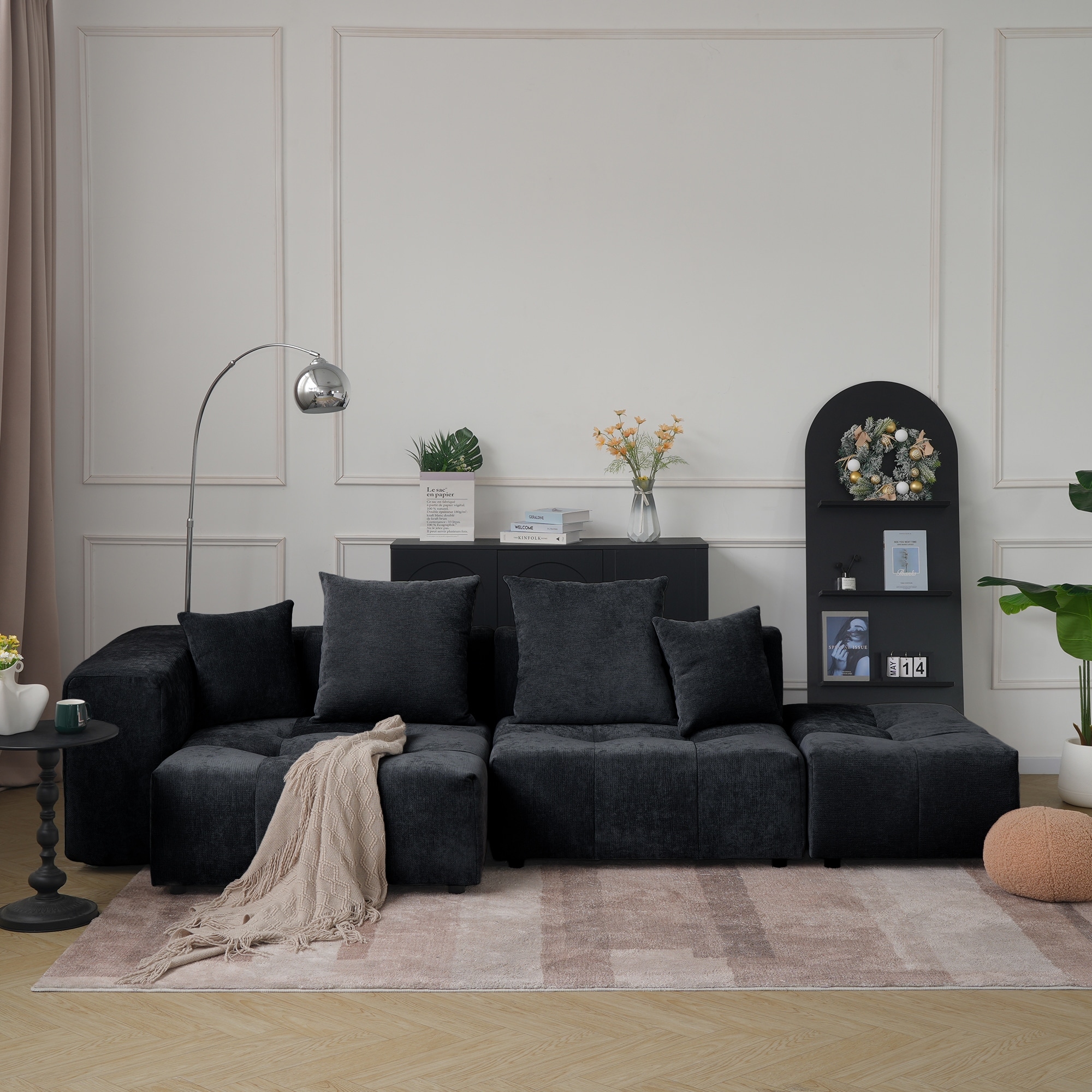 Oversized Cloud Couch, Comfy L Shaped Sectional Sofa, Extra Wide & Deep Modular Couches For Living Room, Seater With Ottoman