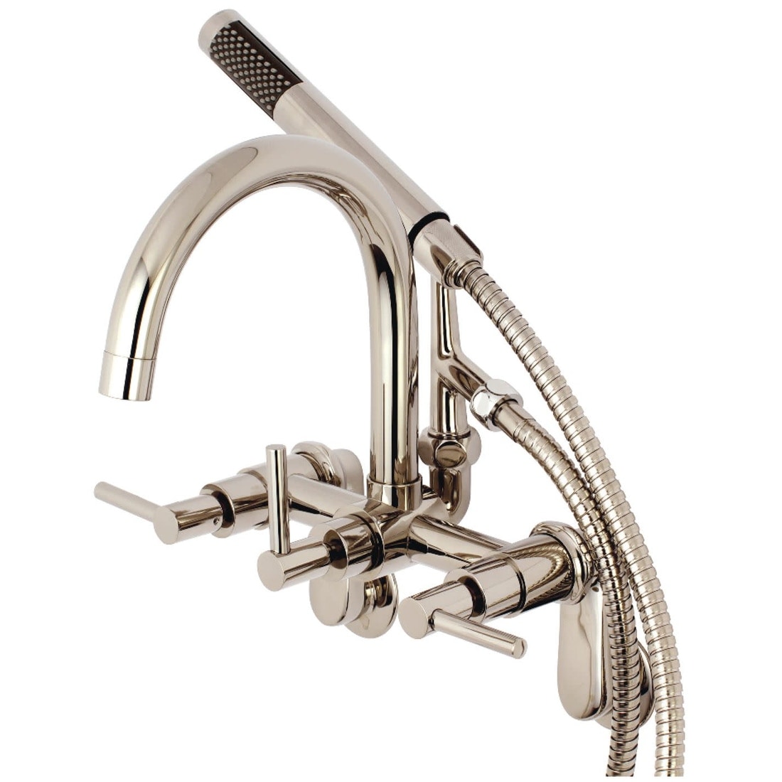 Kingston Brass Concord Wall Mounted Clawfoot Tub Filler with Built-In