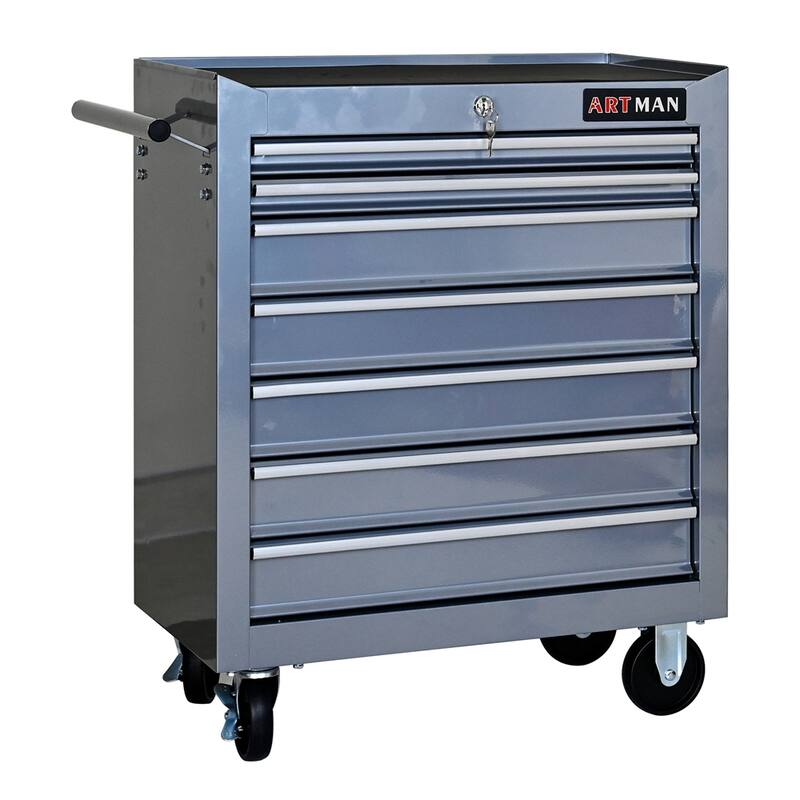 7 Drawers Workshop tool trolley with Wheels and Key Locking