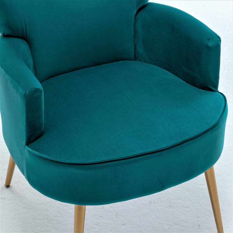US Pride Furniture Stylish Velvet Armchair with Gold Metal Legs Comfortable Accent Chair