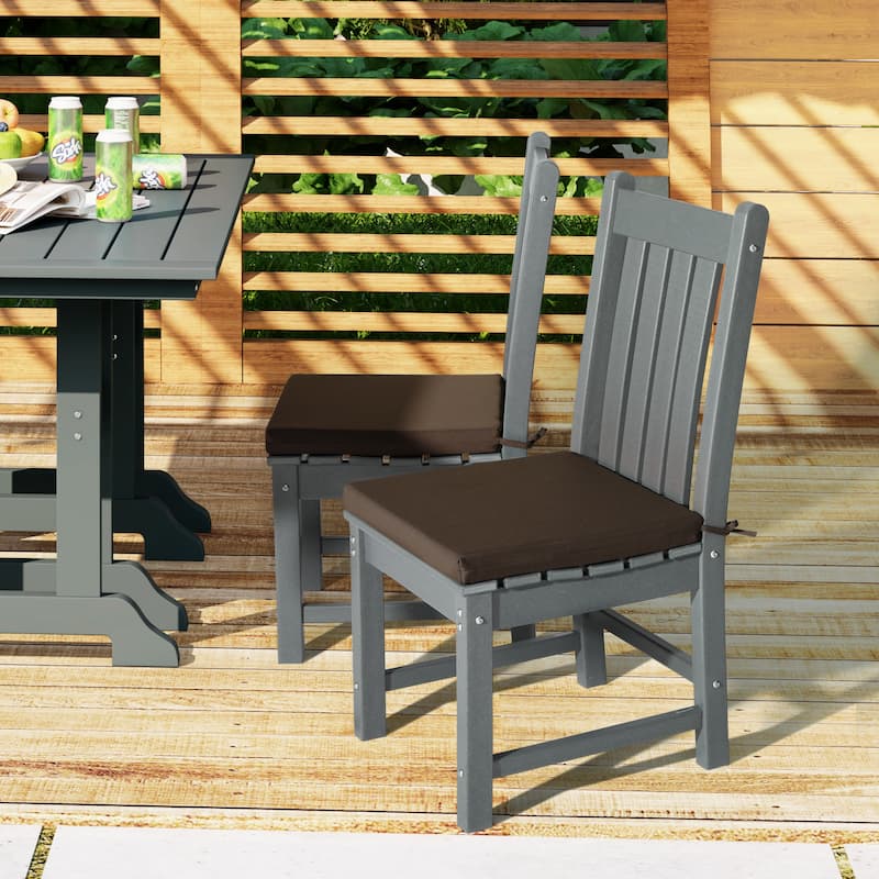Fading Free All Weather Outdoor Patio Dining Chair Seat Cushions - (Set of 4) - 19" x 18" - Brown