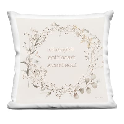 Stupell Wild Spirit Soft Heart Sweet Soul Decorative Printed Throw Pillow Design by Sara Baker