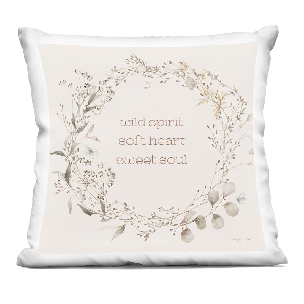 Stupell Wild Spirit Soft Heart Sweet Soul Decorative Printed Throw Pillow Design by Sara Baker
