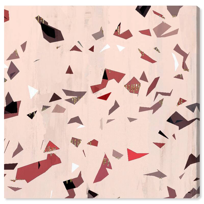 Wynwood Studio Canvas Abstract Tinted Terrazzo Cranberry II Pink and Light Pink Modern & Contemporary Wall Art Canvas Print