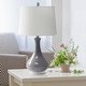 preview thumbnail 18 of 26, 26.25 in. Aqua Ceramic Tear Drop Shaped Table Lamp