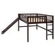preview thumbnail 5 of 5, Espresso Full Size Low Loft Bed with Ladder and Slide