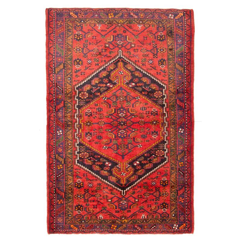 ECARPETGALLERY Hand-knotted Andelz Red Wool Rug - 4'8 x 6'11
