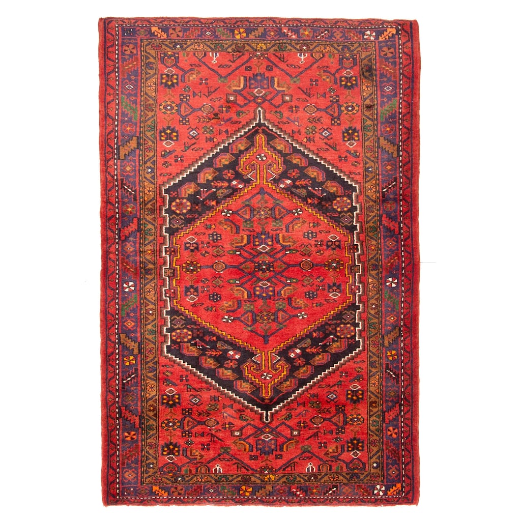 ECARPETGALLERY Hand-knotted Andelz Red Wool Rug - 4'8 x 6'11