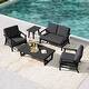 preview thumbnail 78 of 99, 5-Piece Teak Outdoor Conversation Set with Tables.