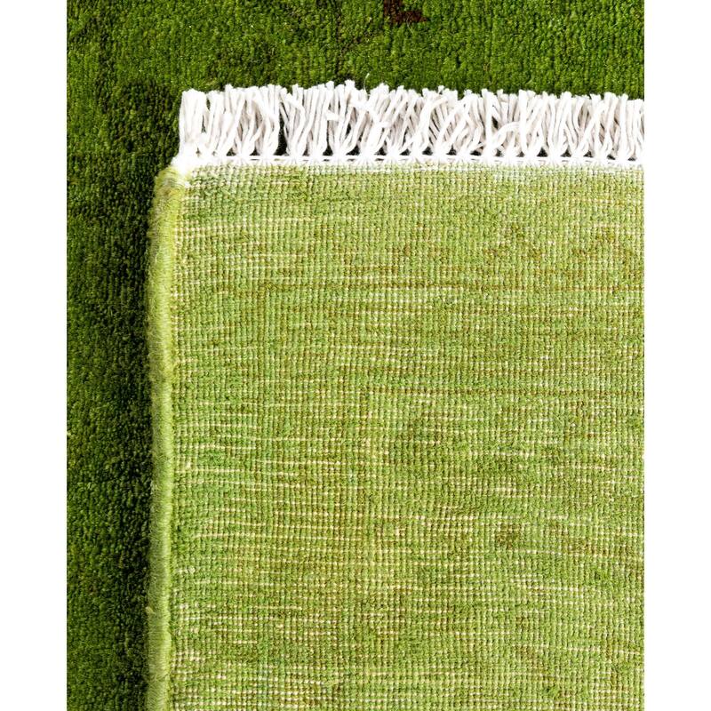 Overdyed One-of-a-Kind Hand-Knotted Area Rug - Green - 4' 2" x 6' 2"