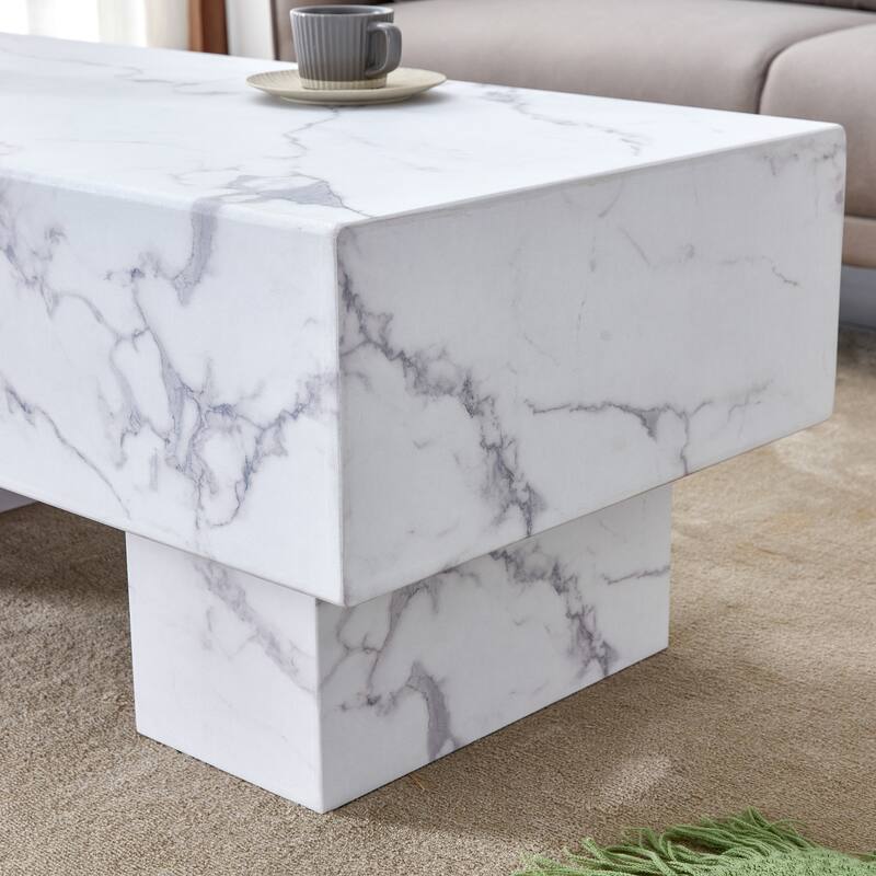 43.3" Modern Rectangular Coffee Table with Sturdy MDF Support Legs for Living Room