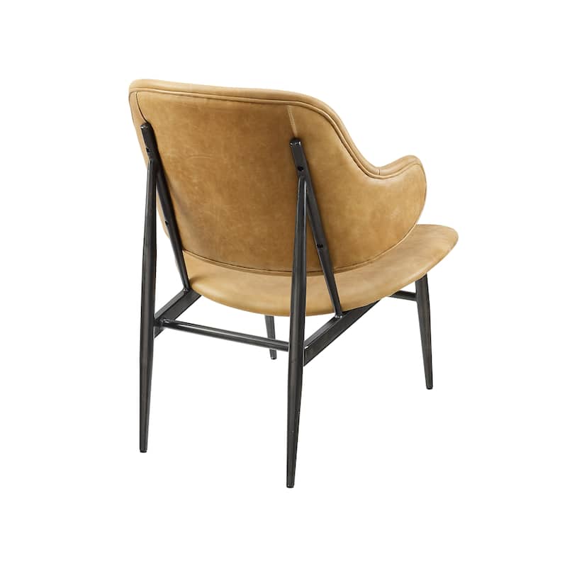 Art Leon Genuine Leather Accent Lounge Chair