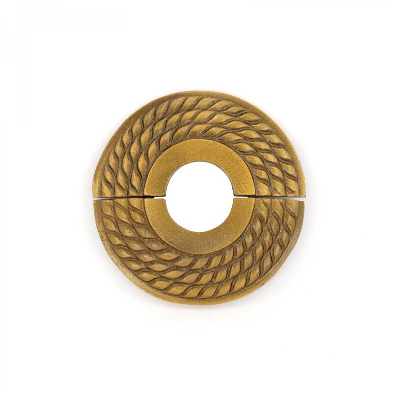 Aluminum Escutcheon Plate 3.13" OD Escutcheon 0.75" IPS Lacquered Antique Gold Finish Radiator Flange Renovators Supply - Gold - Brass