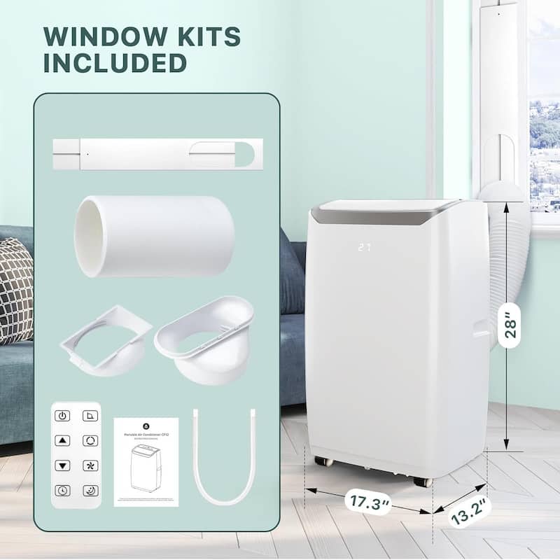 14,000 BTU Portable AC Units, for Rooms up to 750sq.ft, Remote Controlled
