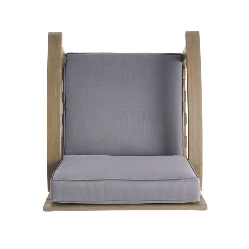 Roomfitters Outdoor Club Chair with Cushions, Durable Acacia Wood Frame and Weather-Resistant Seating