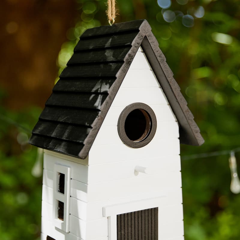 Glitzhome 14.25"H Functional and Decorative Solid Wood Garden Birdhouse - 8.50''L X 5.75''W X 14.25''H