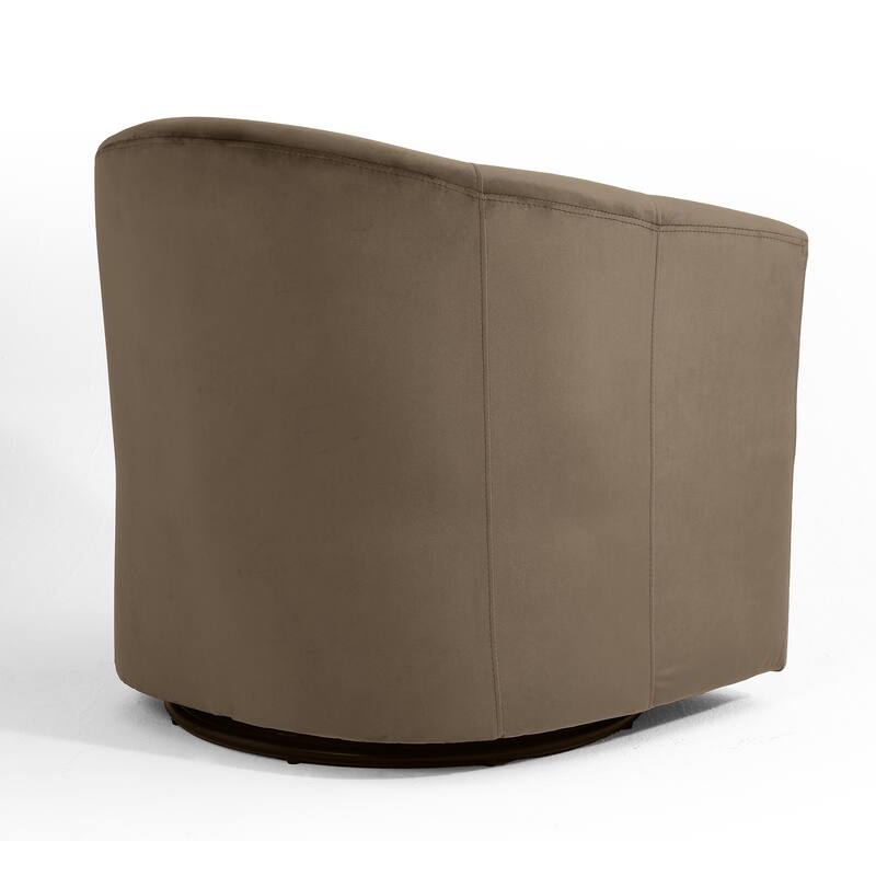 2 Set Modern Upholstered Swivel Barrel Chair Living Room Accent Chair