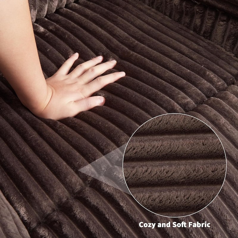 Corduroy Manual Recliner Sofa for Living Room, Bedroom, Home Theater