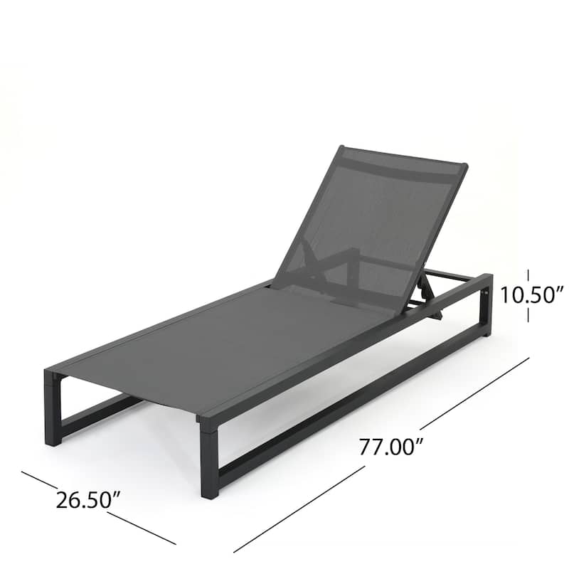 Modesta Outdoor Aluminum Mesh Chaise Lounge by Christopher Knight Home