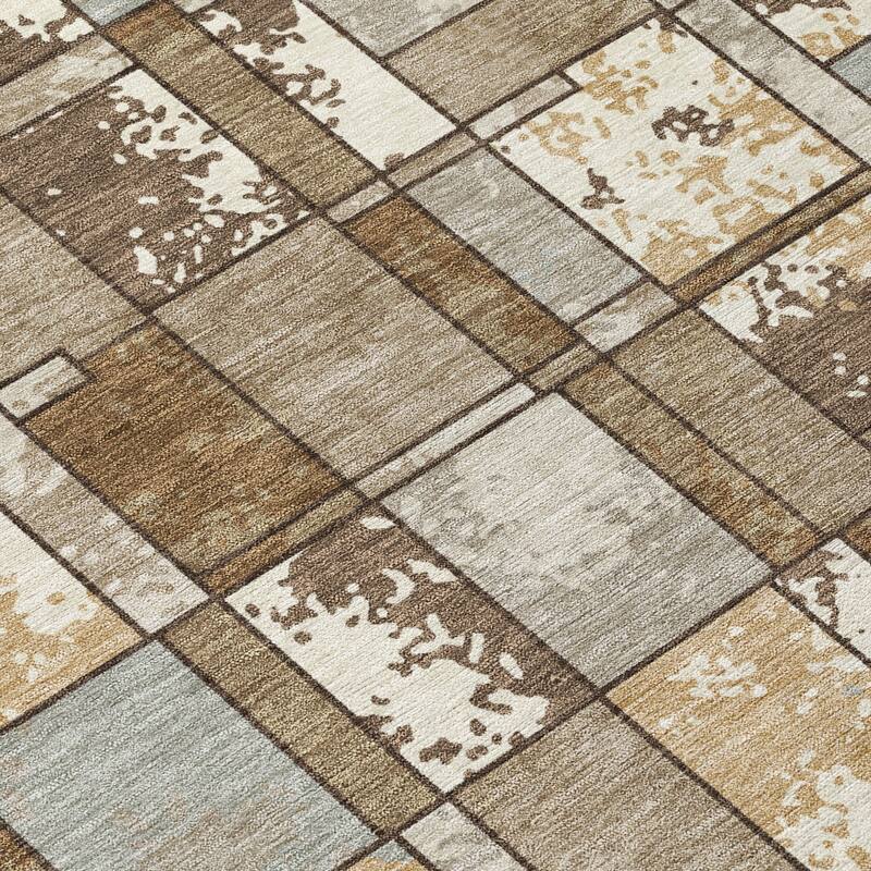 Machine Washable Indoor/ Outdoor Patchwork Chantille Rug