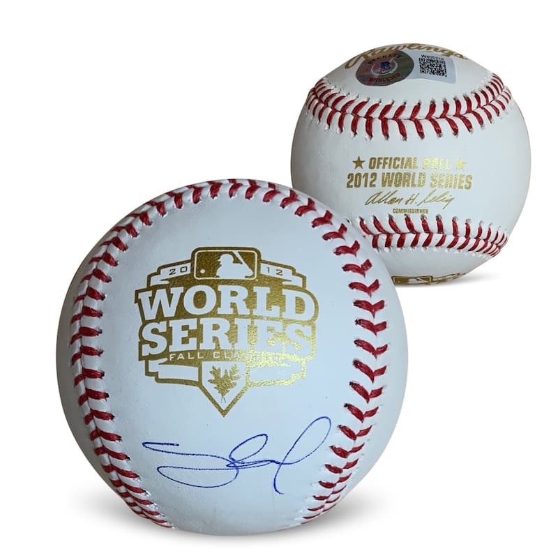 Pablo Sandoval Autographed 2012 World Series Signed Baseball Beckett COA With UV Display Case - 8'6" x 11'6"