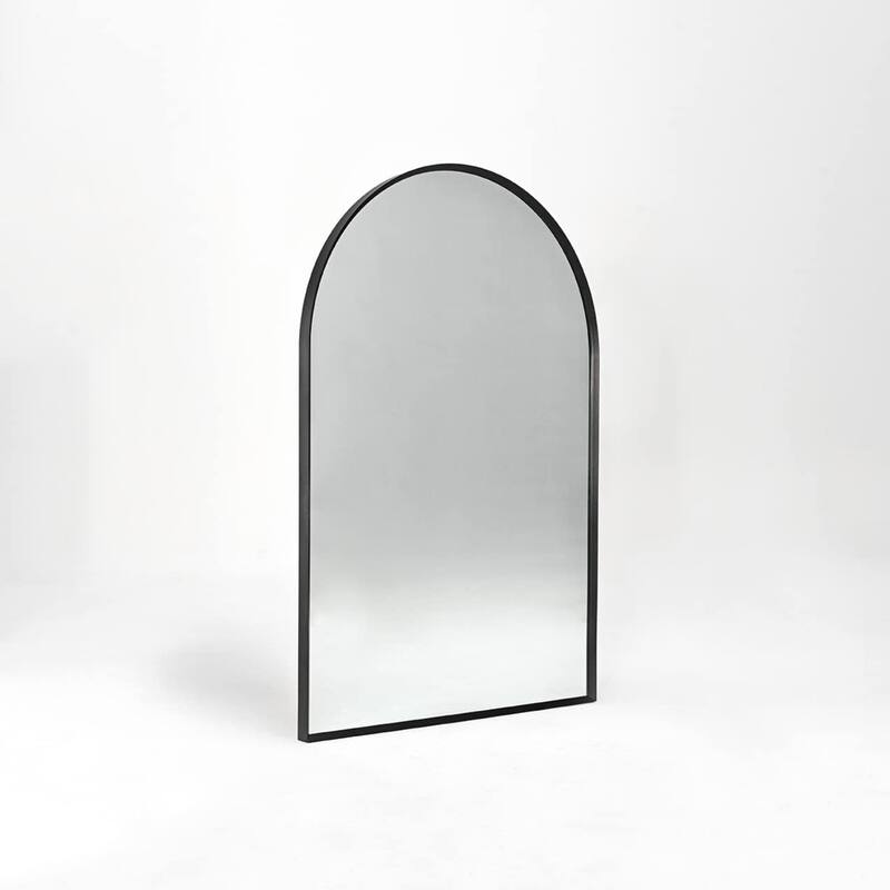 24x32 Inch Metal Framed Arched Bathrrom Mirror for Wall