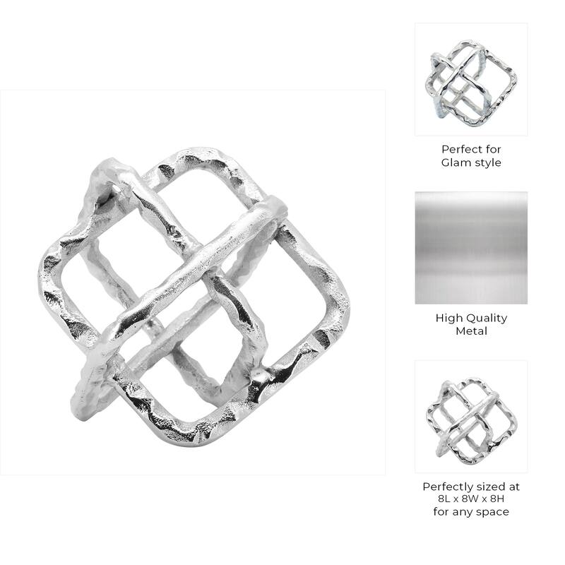 Sagebrook Home Decorative Metal Sculpture with Geometric Openwork Design